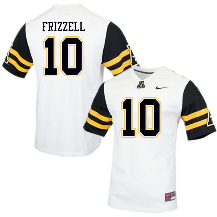 Men #10 Tim Frizzell Appalachian State Mountaineers College Football Jerseys Sale-White